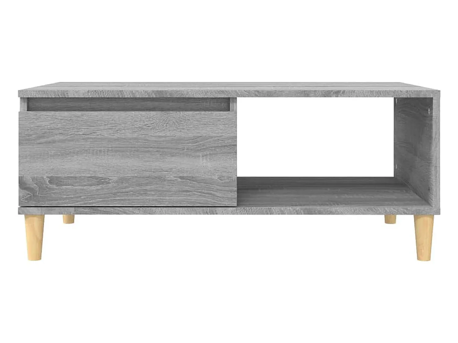 Mesa De Centro* Mesa de centro | Mesa de apoio 90x50x36.5 cm derivados madeira sonoma Cinzento