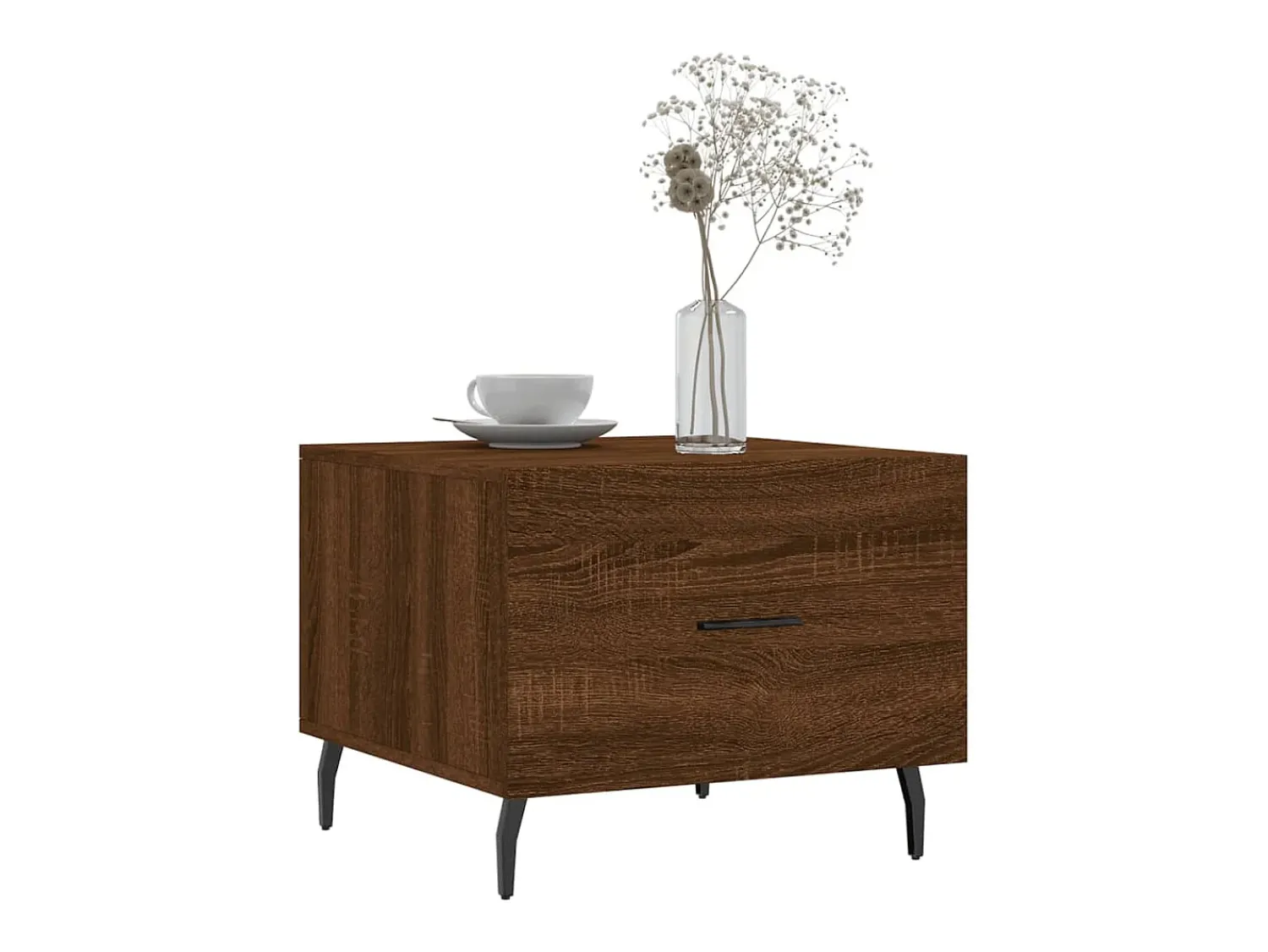 Mesa De Centro| Mesa de centro | Mesa de apoio 50x50x40 cm derivados madeira carvalho Castanho