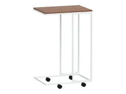 Outlet Mesa de centro | Mesa de apoio c/ rodas 40x30x63.5cm derivados de madeira branca Branco
