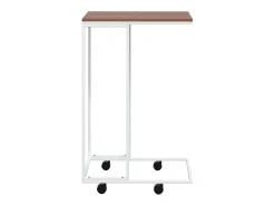 Outlet Mesa de centro | Mesa de apoio c/ rodas 40x30x63.5cm derivados de madeira branca Branco