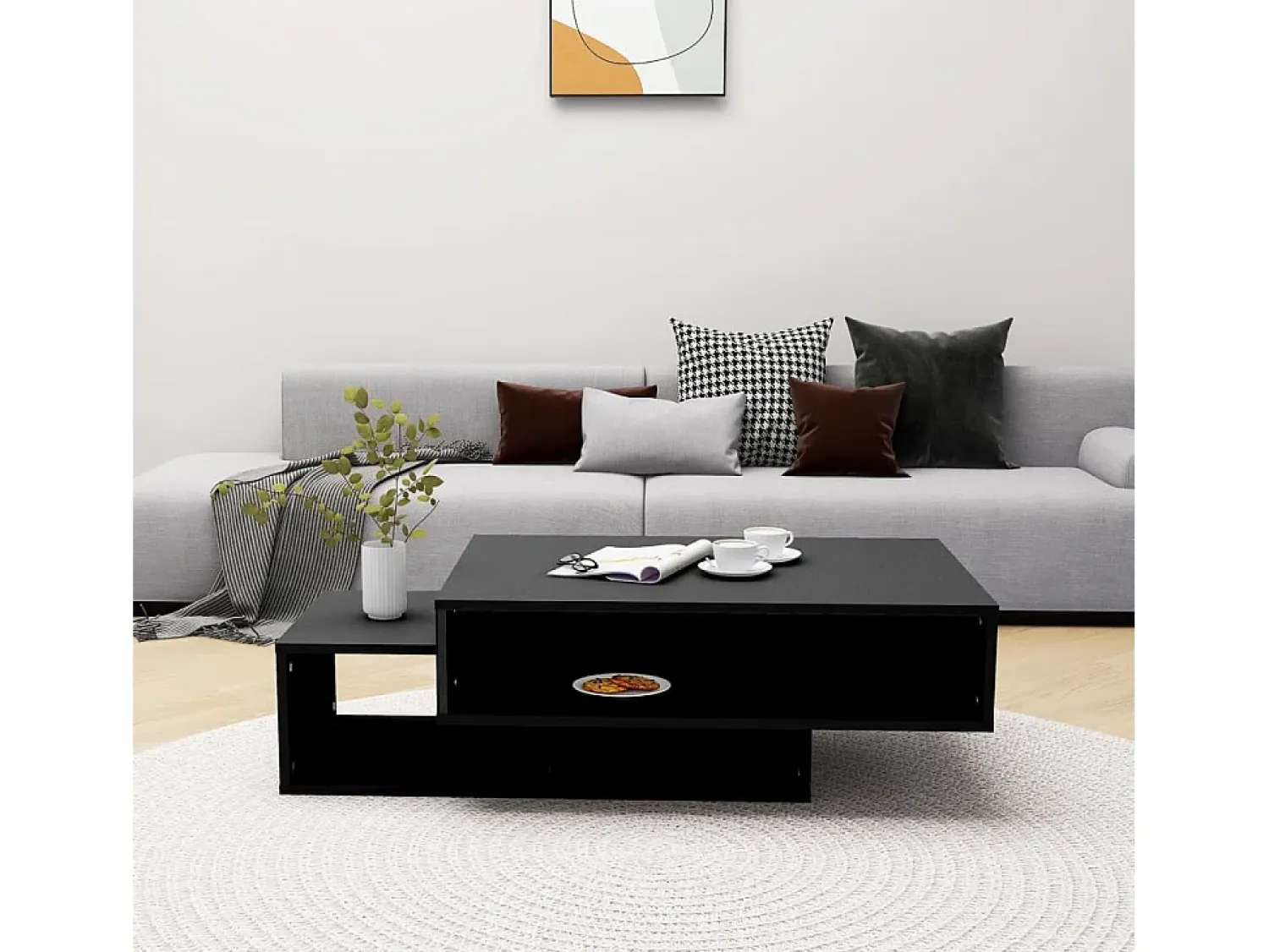 Mesa de centro | Mesa de apoio 105x55x32 cm derivados de madeira^ Mesa De Centro