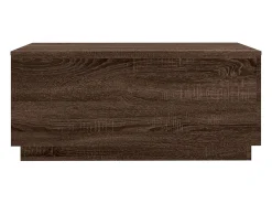 Mesa De Centro* Mesa de centro | Mesa de apoio com luzes LED 90x50x40 cm carvalho Castanho