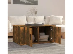 Mesa de centro | Mesa de apoio 80x50x36 cm derivados madeira carvalho fumado^ Mesa De Centro