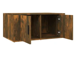 Mesa de centro | Mesa de apoio 80x50x36 cm derivados madeira carvalho fumado^ Mesa De Centro