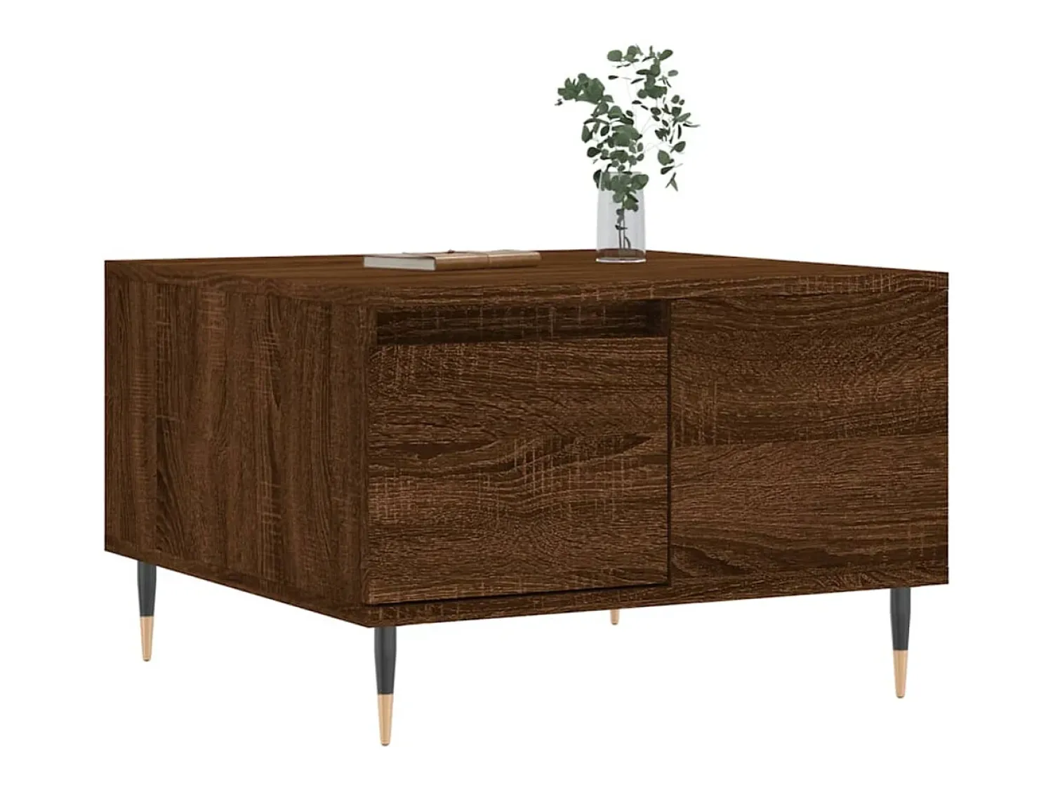 Mesa De Centro| Mesa de centro | Mesa de apoio 55x55x36.5cm derivados madeira carvalho Castanho