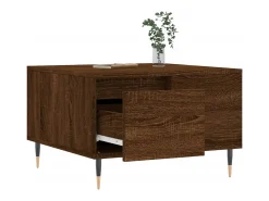Mesa De Centro| Mesa de centro | Mesa de apoio 55x55x36.5cm derivados madeira carvalho Castanho