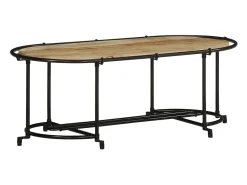 Mesa De Centro| Mesa de centro | Mesa de apoio | Mesa de café 110x55x40 cm madeira de mangueira áspera maciça Castanho