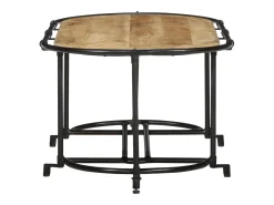 Mesa De Centro| Mesa de centro | Mesa de apoio | Mesa de café 110x55x40 cm madeira de mangueira áspera maciça Castanho