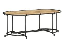 Mesa De Centro| Mesa de centro | Mesa de apoio | Mesa de café 110x55x40 cm madeira de mangueira áspera maciça Castanho