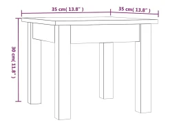 Mesa de centro | Mesa de apoio 35x35x30 cm pinho maciço mel Castanho