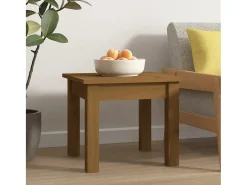 Mesa de centro | Mesa de apoio 35x35x30 cm pinho maciço mel Castanho
