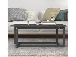 Mesa De Centro| Mesa de centro | Mesa de apoio 110x55x45 cm madeira de pinho maciça Cinzento