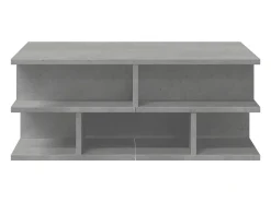 Mesa de centro | Mesa de apoio 70x70x29 cm madeira processada cinza cimento^ Mesa De Centro