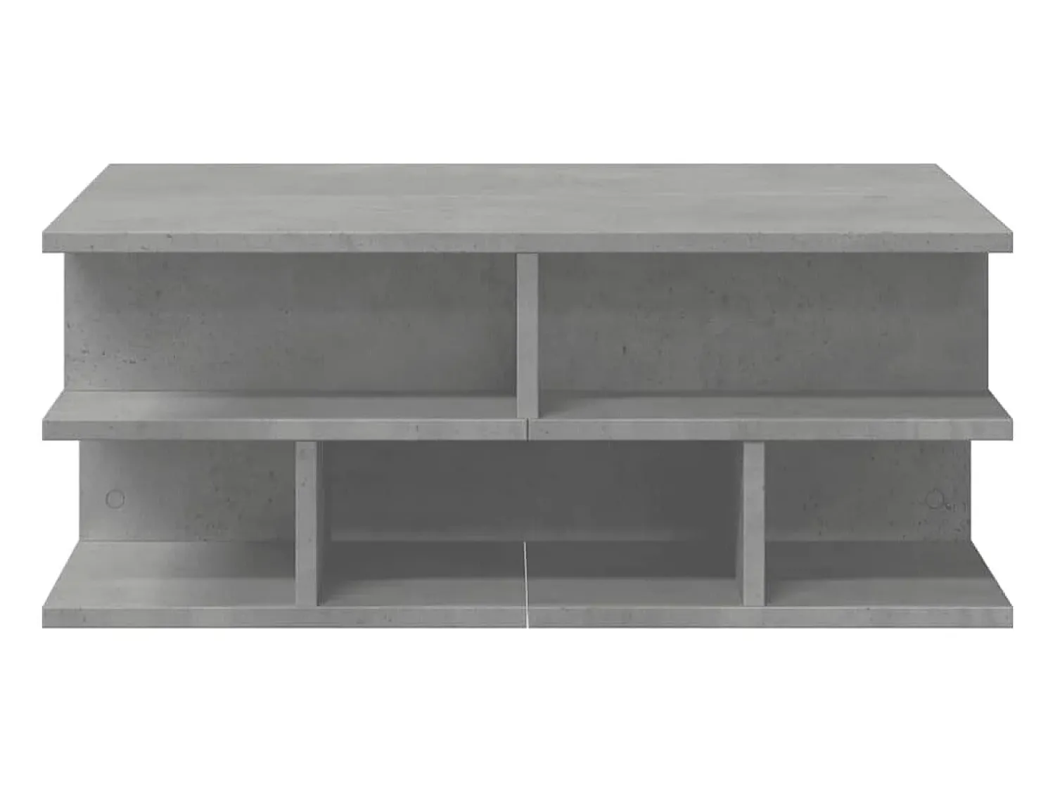 Mesa de centro | Mesa de apoio 70x70x29 cm madeira processada cinza cimento^ Mesa De Centro