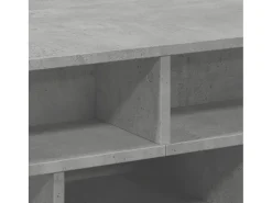 Mesa de centro | Mesa de apoio 70x70x29 cm madeira processada cinza cimento^ Mesa De Centro