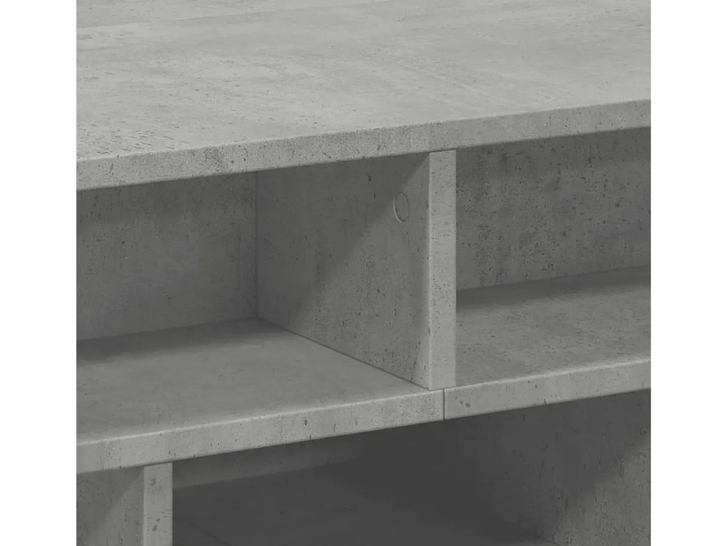 Mesa de centro | Mesa de apoio 70x70x29 cm madeira processada cinza cimento^ Mesa De Centro