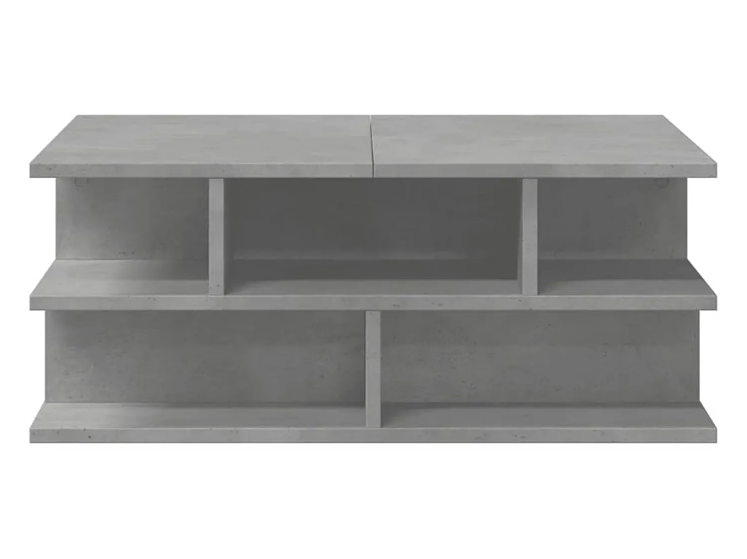 Mesa de centro | Mesa de apoio 70x70x29 cm madeira processada cinza cimento^ Mesa De Centro