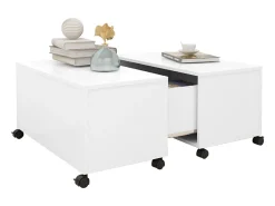 Mesa De Centro| Mesa de centro | Mesa de apoio 75x75x38 cm contraplacado Branco