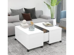 Mesa De Centro| Mesa de centro | Mesa de apoio 75x75x38 cm contraplacado Branco