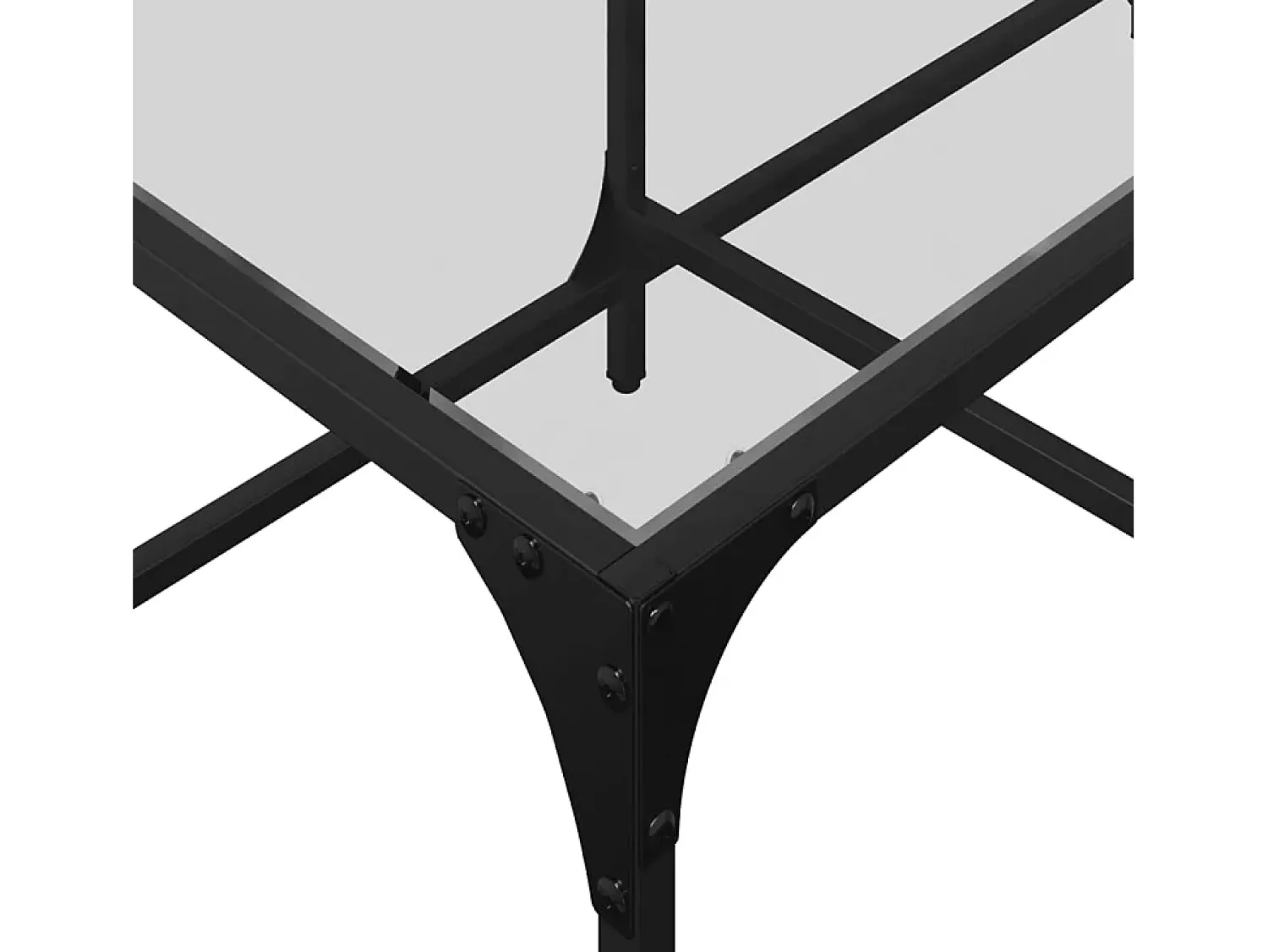 Mesa de centro | Mesa de apoio c/ topo em vidro 98.5x50x40 cm aço^ Mesa De Centro
