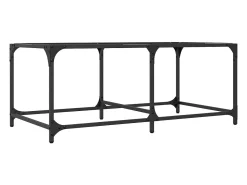 Mesa de centro | Mesa de apoio c/ topo em vidro 98.5x50x40 cm aço^ Mesa De Centro