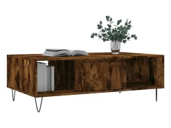 Mesa De Centro* Mesa de centro | Mesa de apoio 104x60x35cm derivados de madeira carvalho fumado Castanho