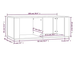 Mesa de centro | Mesa de apoio 100x50x36 cm derivados de madeira^ Mesa De Centro
