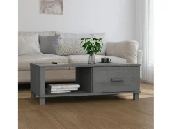 Clearance Mesa de centro | Mesa de apoio HAMAR 100x55x35 cm pinho maciço cinza-escuro Cinzento