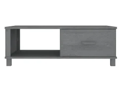 Clearance Mesa de centro | Mesa de apoio HAMAR 100x55x35 cm pinho maciço cinza-escuro Cinzento