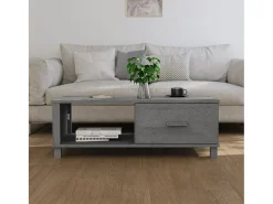 Clearance Mesa de centro | Mesa de apoio HAMAR 100x55x35 cm pinho maciço cinza-escuro Cinzento