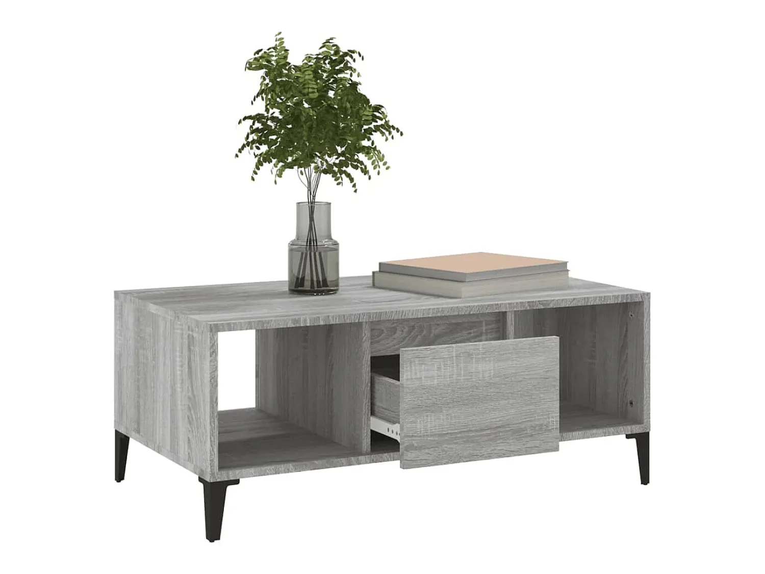 Hot Mesa de centro | Mesa de apoio 90x50x36.5 cm derivados madeira sonoma Cinzento