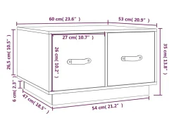 Mesa de centro | Mesa de apoio 60x53x35 cm madeira de pinho maciça^ Mesa De Centro