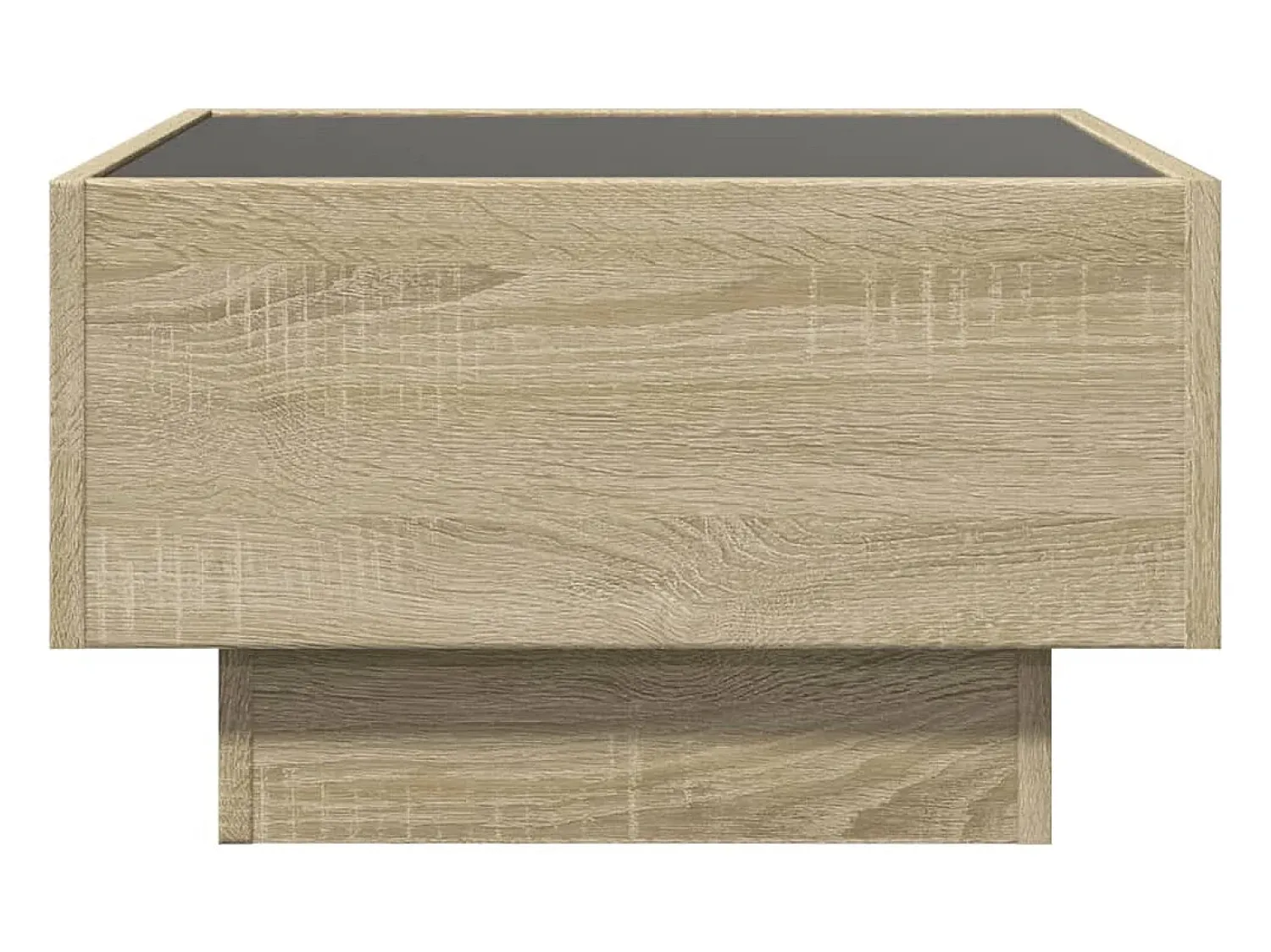 Mesa De Centro| Mesa de centro | Mesa de apoio c/ LEDs 50x50x30 cm derivados de madeira Castanho