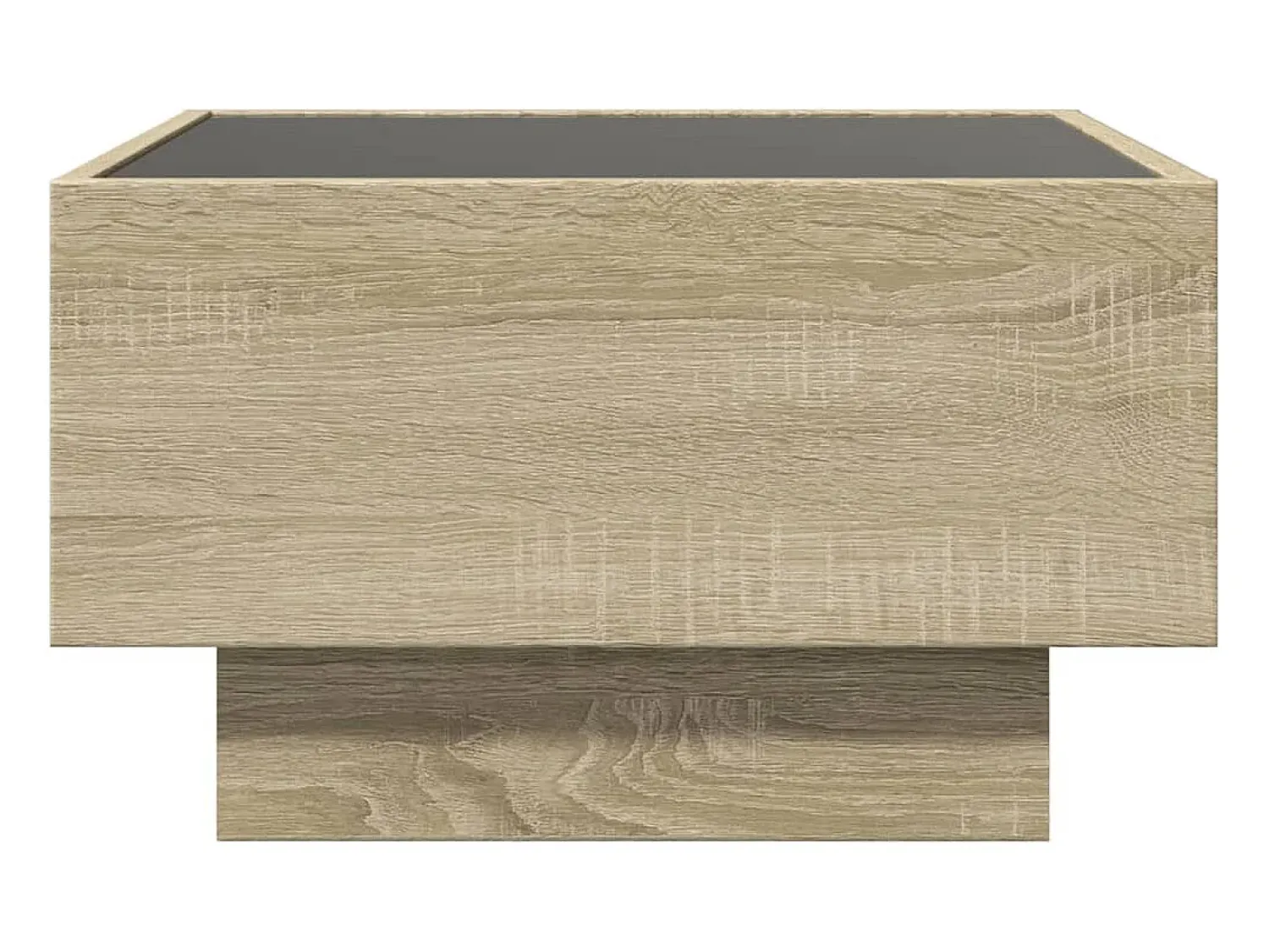 Mesa De Centro| Mesa de centro | Mesa de apoio c/ LEDs 50x50x30 cm derivados de madeira Castanho