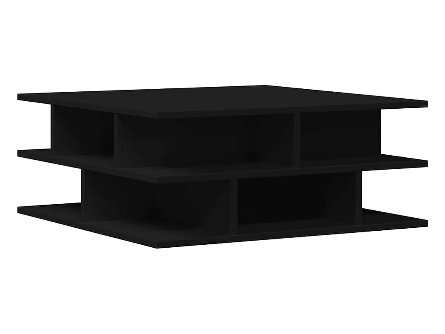 Mesa De Centro| Mesa de centro | Mesa de apoio 70x70x29 cm madeira processada Preto