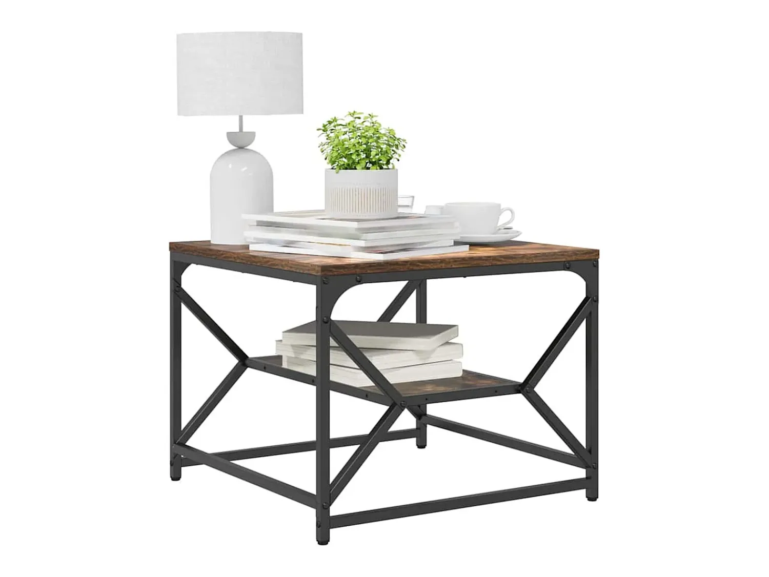Mesa de centro | Mesa de apoio | Mesa de café Carvalho fumado 51x50x40 cm^ Mesa De Centro