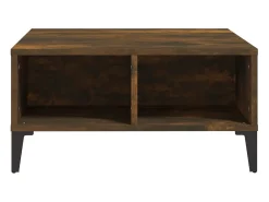 Mesa De Centro* Mesa de centro | Mesa de apoio 60x60x30 cm aglomerado cor carvalho fumado Castanho