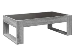 Discount Mesa de centro | Mesa de apoio luzes LED Infinity 90x53x30 cm sonoma Cinzento
