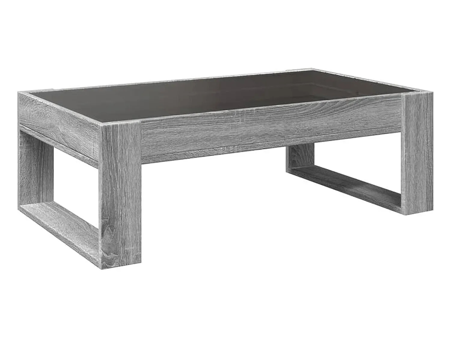 Discount Mesa de centro | Mesa de apoio luzes LED Infinity 90x53x30 cm sonoma Cinzento