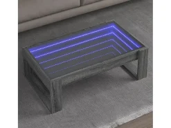 Discount Mesa de centro | Mesa de apoio luzes LED Infinity 90x53x30 cm sonoma Cinzento