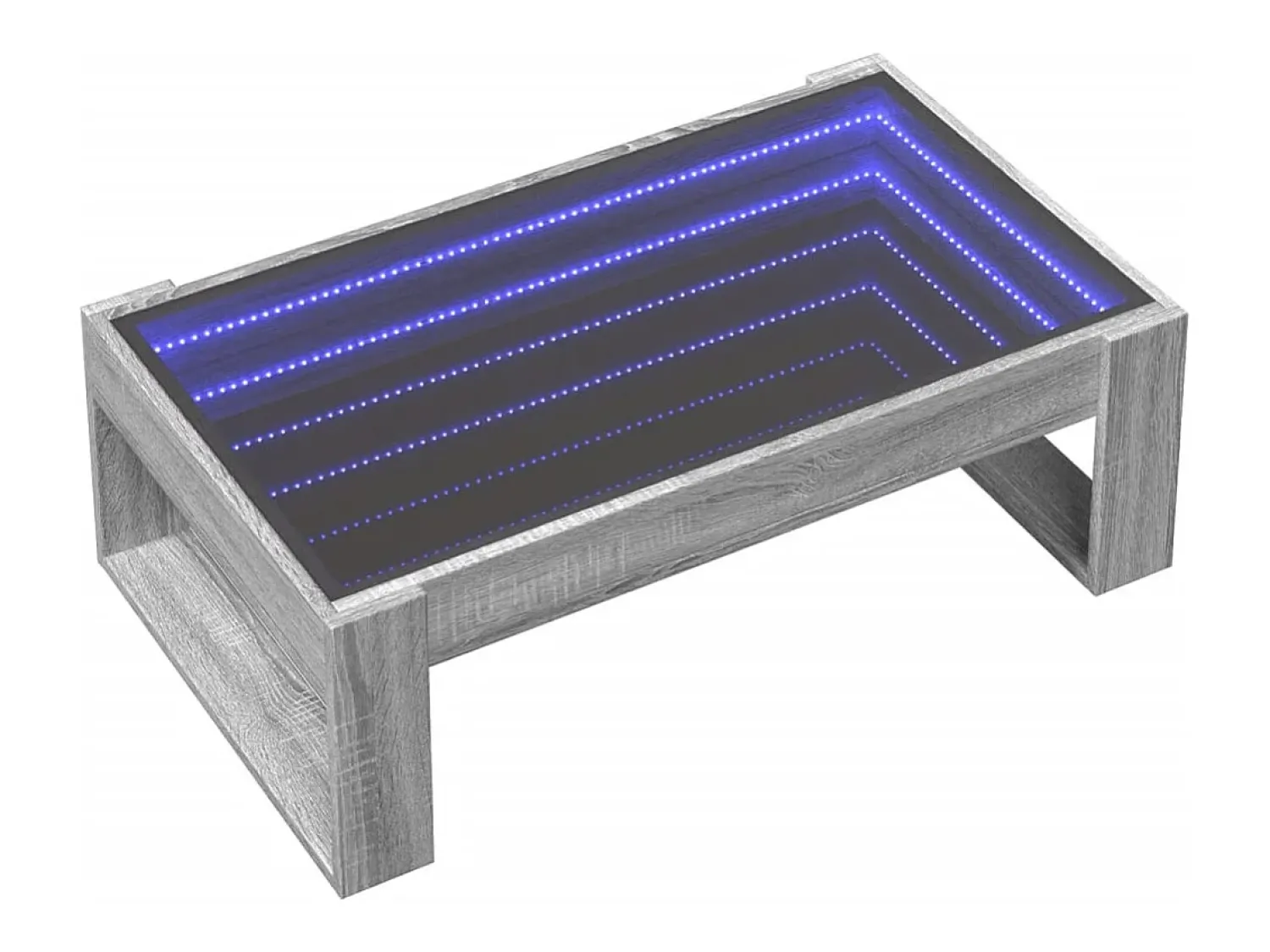 Discount Mesa de centro | Mesa de apoio luzes LED Infinity 90x53x30 cm sonoma Cinzento