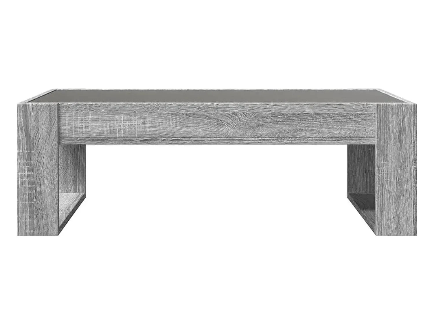 Discount Mesa de centro | Mesa de apoio luzes LED Infinity 90x53x30 cm sonoma Cinzento
