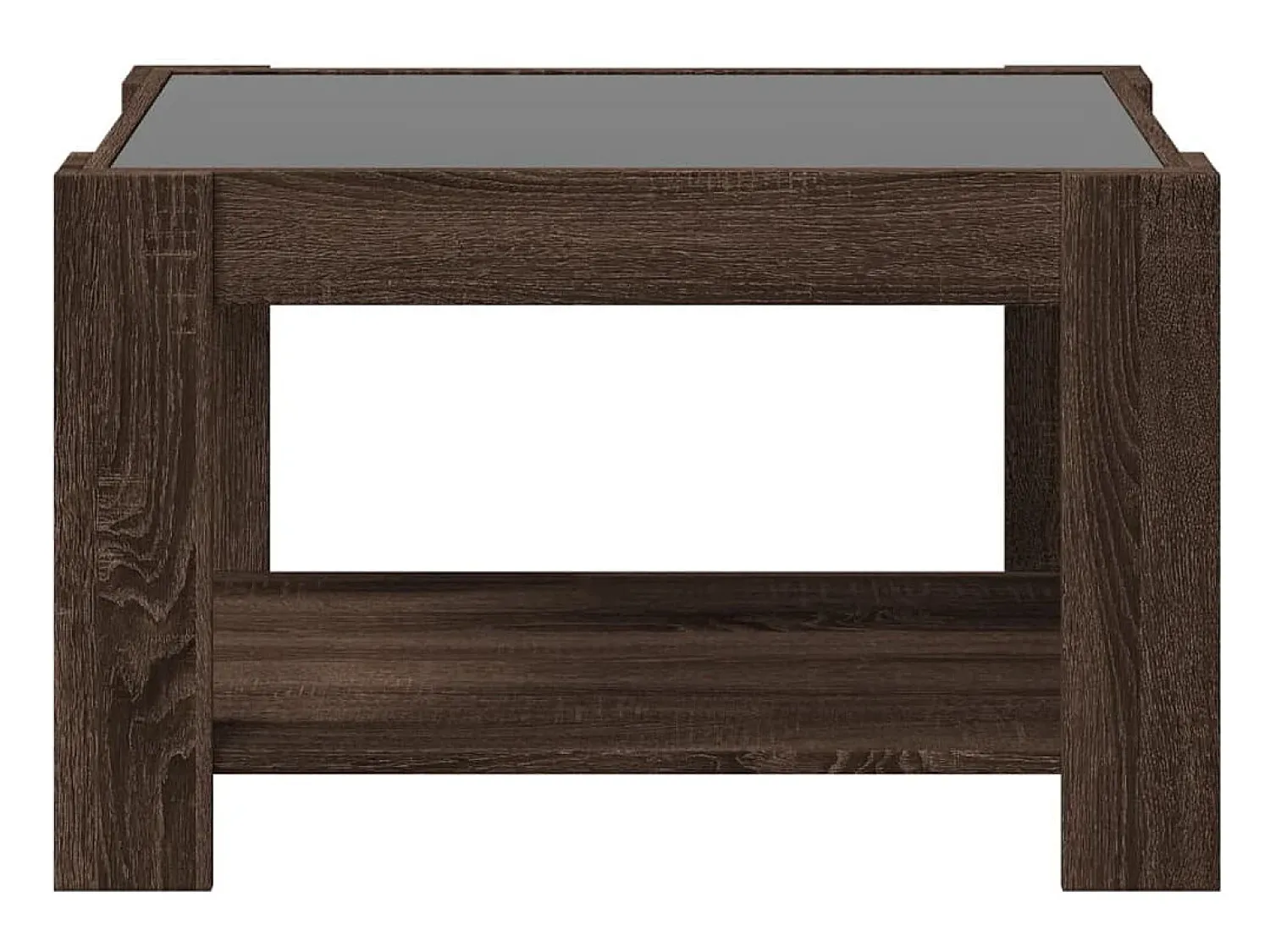 Mesa De Centro| Mesa de centro | Mesa de apoio c/ LEDs 73x53x45 cm derivados de madeira Castanho