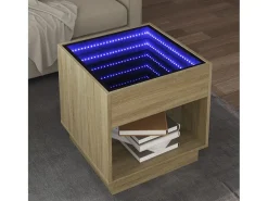 Online Mesa de centro | Mesa de apoio luzes LED Infinity 50x50x50 cm carvalho sonoma Castanho