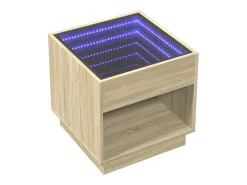 Online Mesa de centro | Mesa de apoio luzes LED Infinity 50x50x50 cm carvalho sonoma Castanho