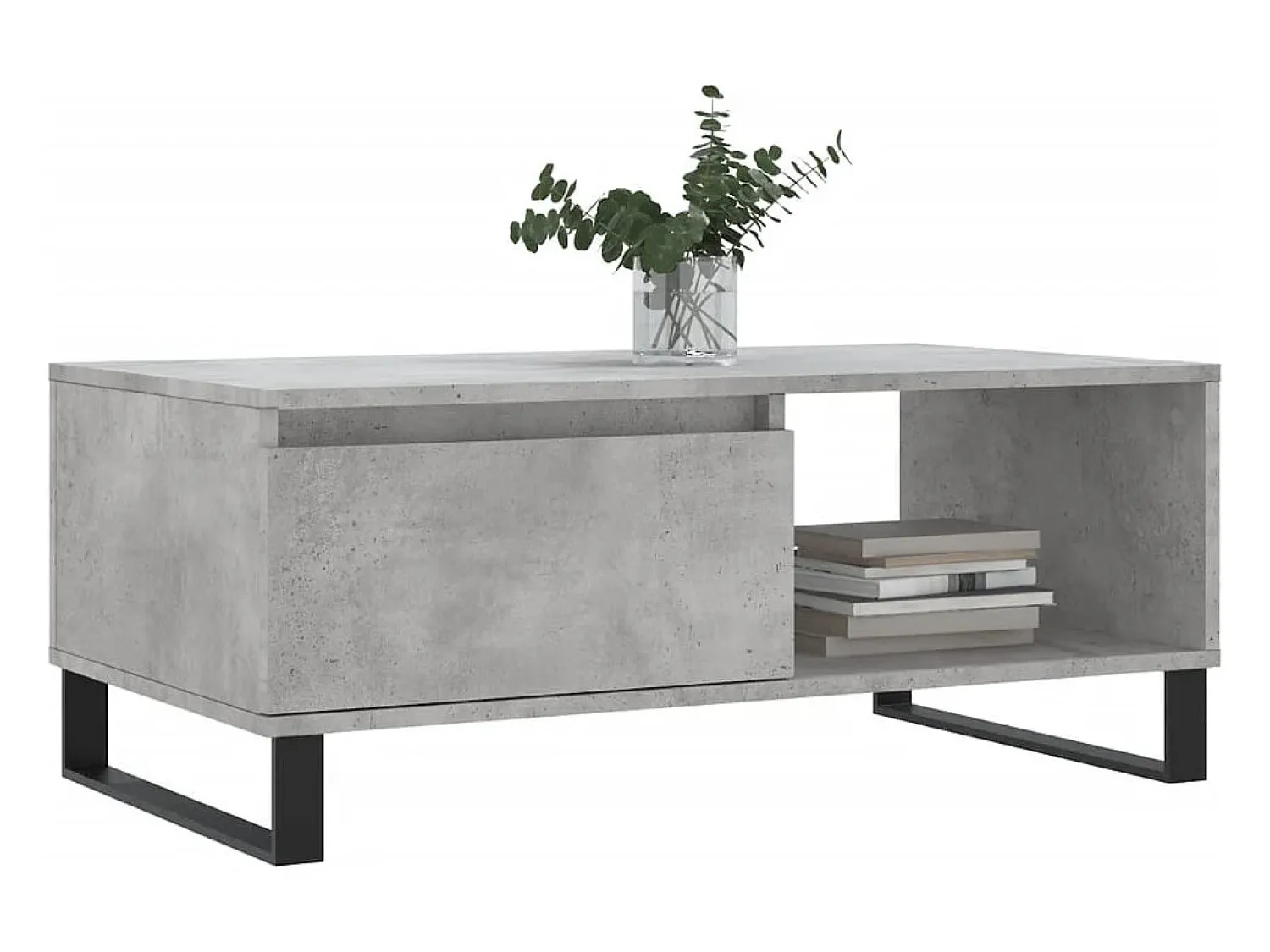 Mesa De Centro| Mesa de centro | Mesa de apoio 90x50x36.5 cm derivados madeira cimento Cinzento