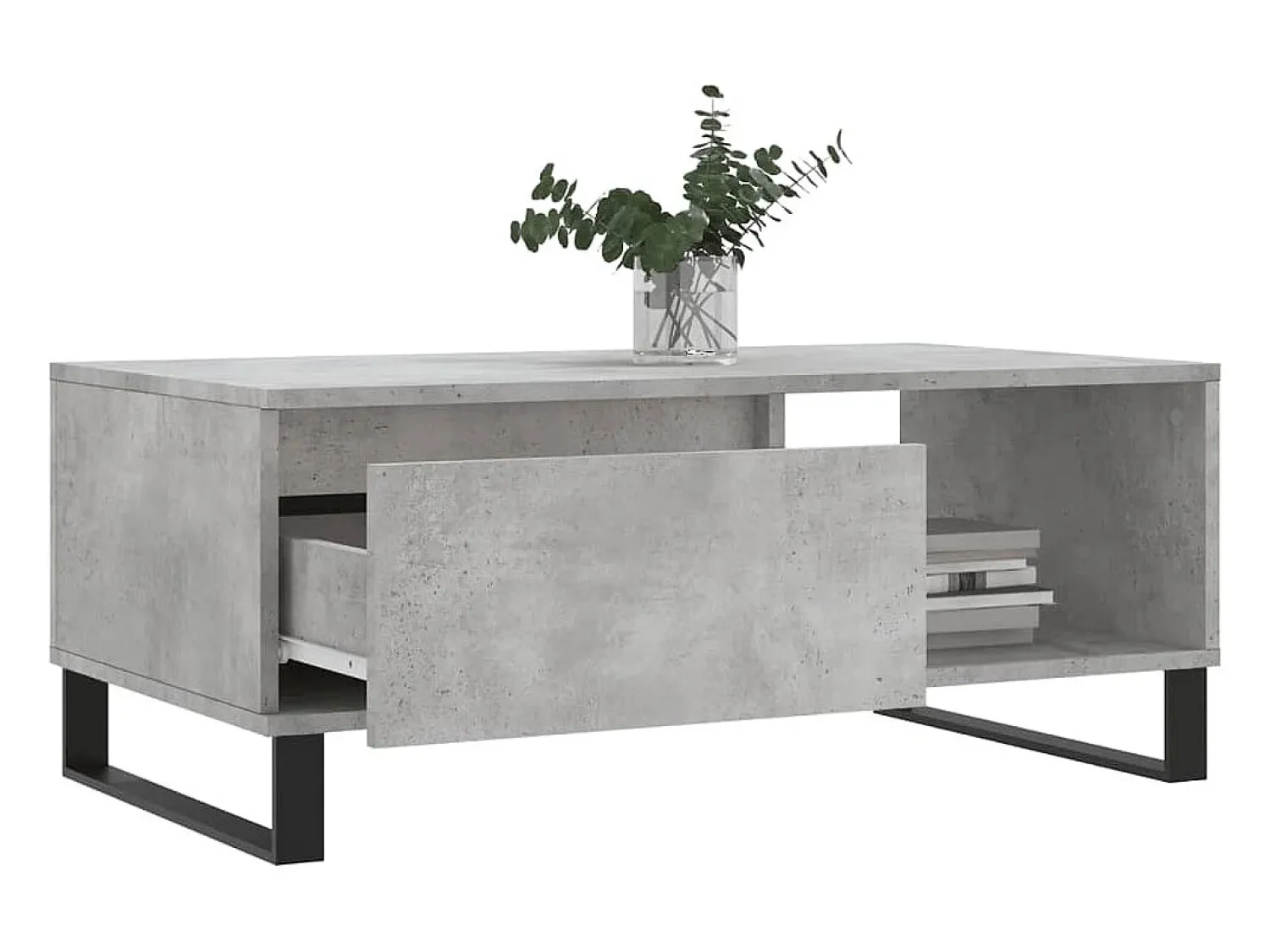 Mesa De Centro| Mesa de centro | Mesa de apoio 90x50x36.5 cm derivados madeira cimento Cinzento