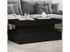 Mesa De Centro| Mesa de centro | Mesa de apoio com luzes LED 90x50x40 cm Preto