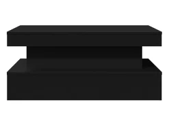 Mesa De Centro| Mesa de centro | Mesa de apoio com luzes LED 90x50x40 cm Preto