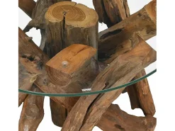 Mesa De Centro| Mesa de centro | Mesa de apoio em teca maciça 60 cm Castanho